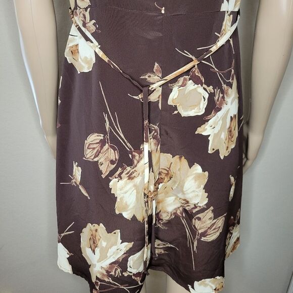 Vintage Joule polyester brown floral mini dress. - Picture 7 of 16
